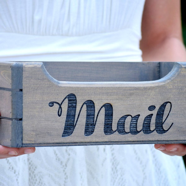 Mail Holder - Mail Organizer - Rustic Mail Holder - Wood Mail Holder - Housewarming Gift - Personalized Gift - Rustic Office - Storage Box