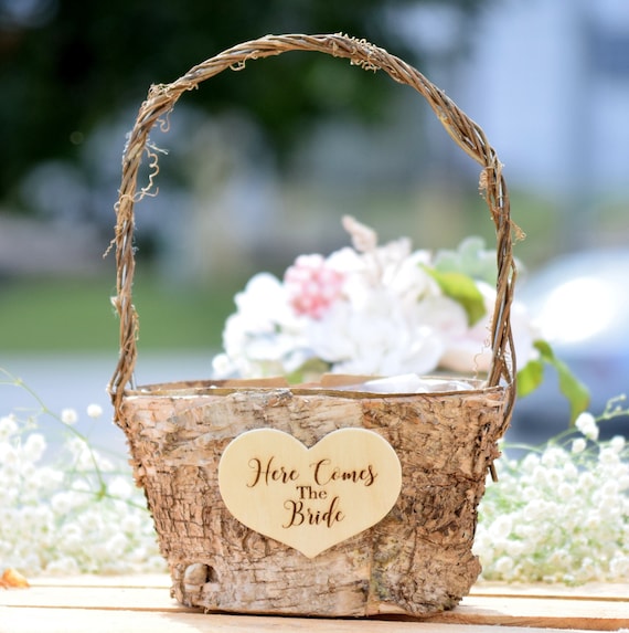 birch flower girl basket