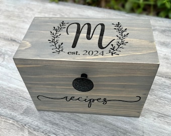 Cookbook Alternative Recipe Box with Wooden Divider Option - Personalized Wood Recipe Box - Engraved Recipe Box - Wedding Gift