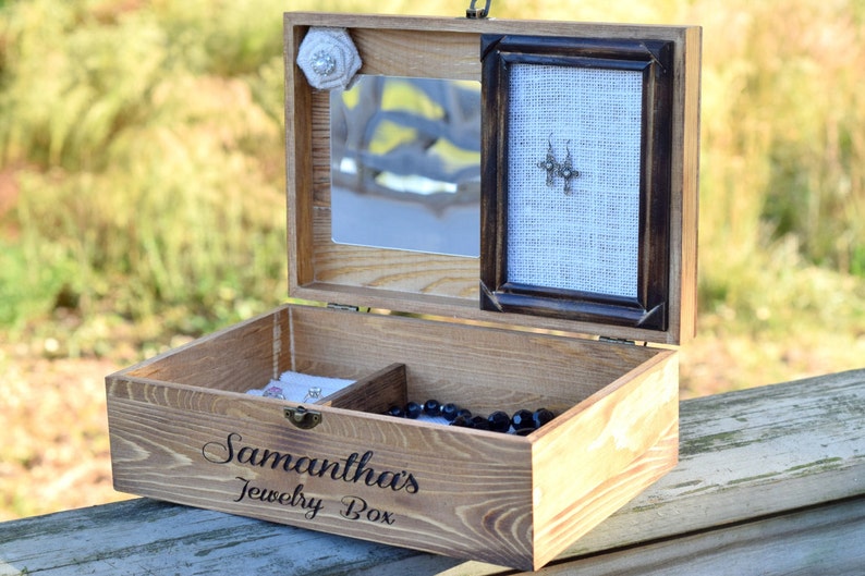 Personalized Jewelry Box Rustic Jewelry Box Jewelry Holder Etsy