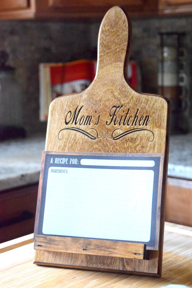 Personalized Tablet Holder Tablet Stand Wooden Tablet Stand Cookbook Holder iPad Holder Mothers Day Gift Gift Christmas Gift image 3