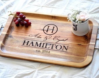 TV Trays - Personalized TV Tray - Engraved Tray - Personalized Bar Tray - Serving Tray - Housewarming Gift - Serving Tray with Handles