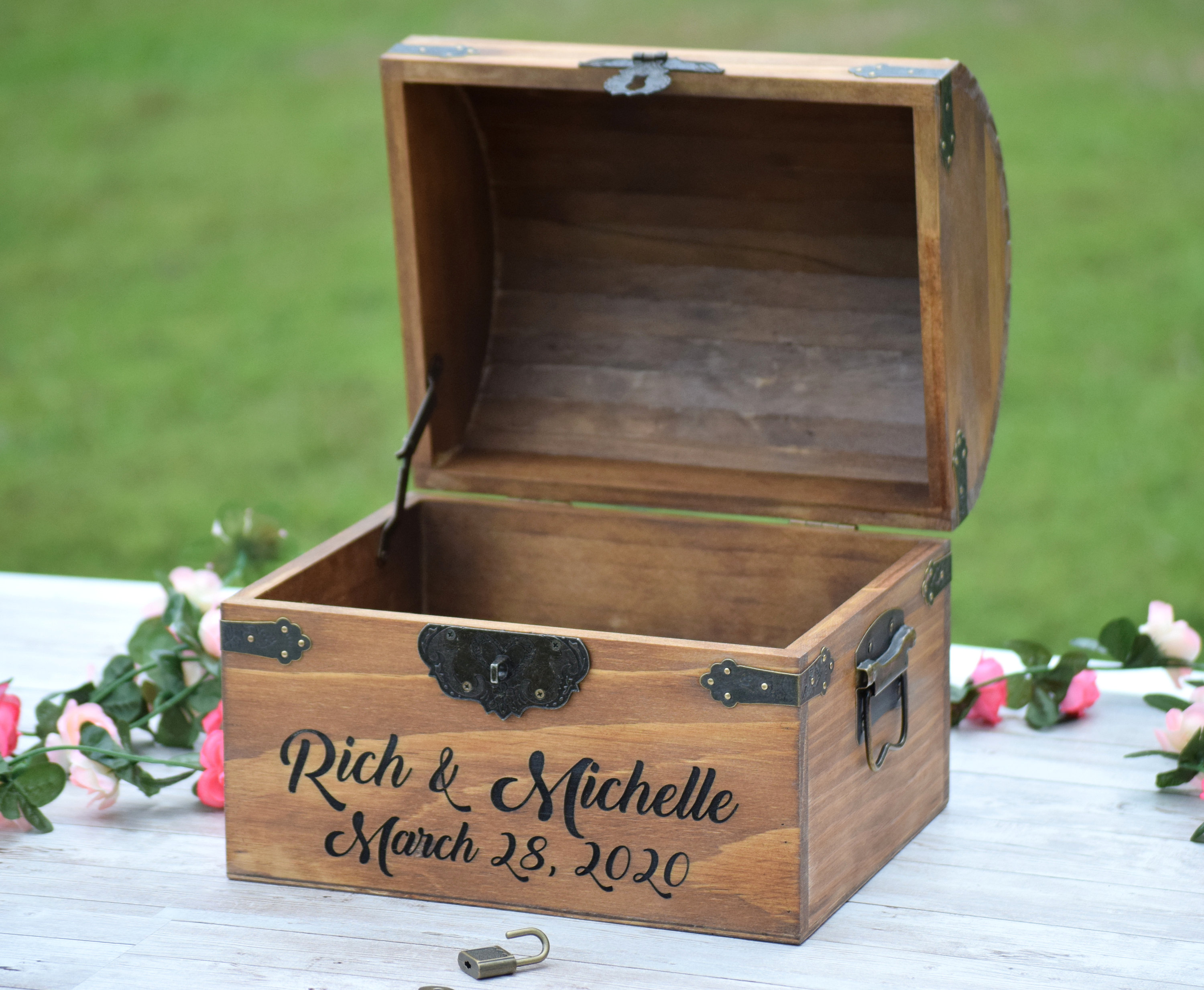 Lockable Card Box Rustic Wedding Card Box Rustic Wedding Etsy