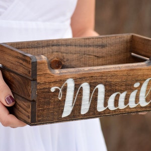 Mail Holder - Mail Organizer - Rustic Mail Holder - Wood Mail Holder - Housewarming Gift - Personalized Gift - Rustic Office - Storage Box