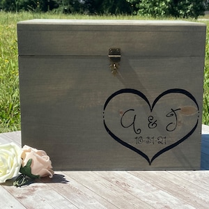 Secured Lockable Card Box with Card Slit - Rustic Wedding Card Box - Wedding Card Holder - Personalized Wedding Keepsake Box Love Letter Box