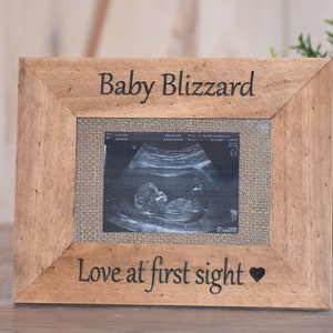 Sonogram Frame Pregnancy Frame Ultrasound Frame New Baby Frame Pregnancy Reveal Gender Reveal Baby Shower Gift Love At First Sight image 2