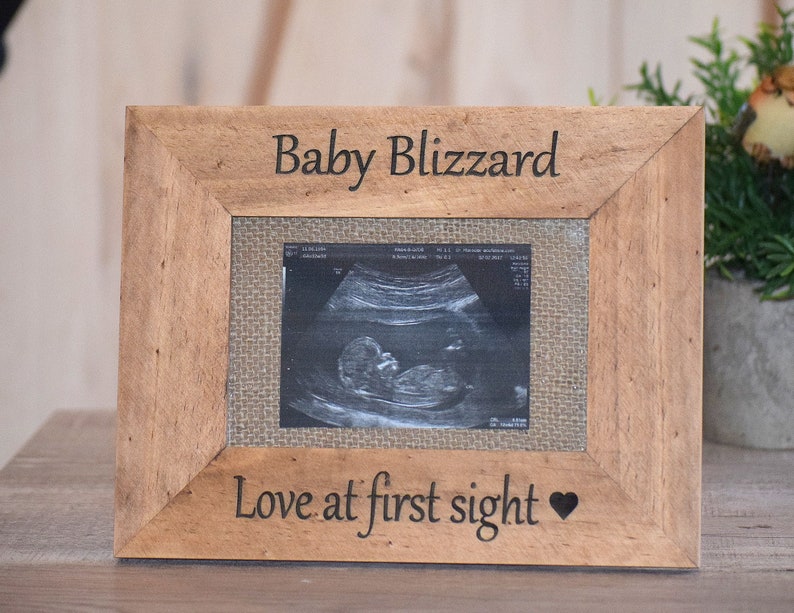 Sonogram Frame Pregnancy Frame Ultrasound Frame New Baby Frame Pregnancy Reveal Gender Reveal Baby Shower Gift Love At First Sight image 2