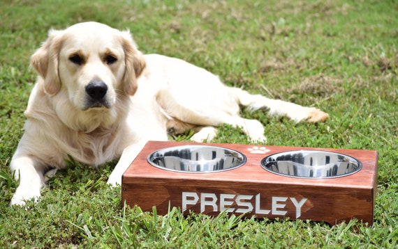 Elevated Dog Feeder And Storage Box Elevated Dog Bowl Etsy