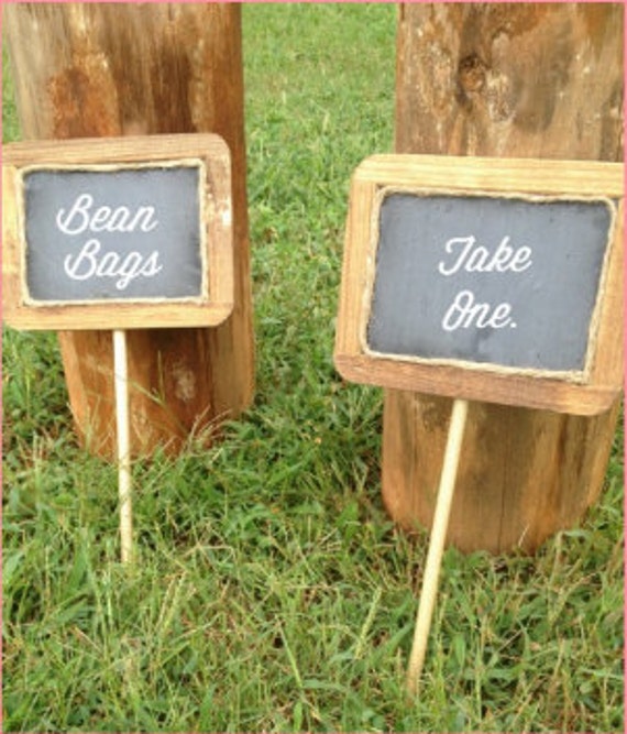 Items similar to Rustic Wedding Chalkboard Signs Set of 2 Standing