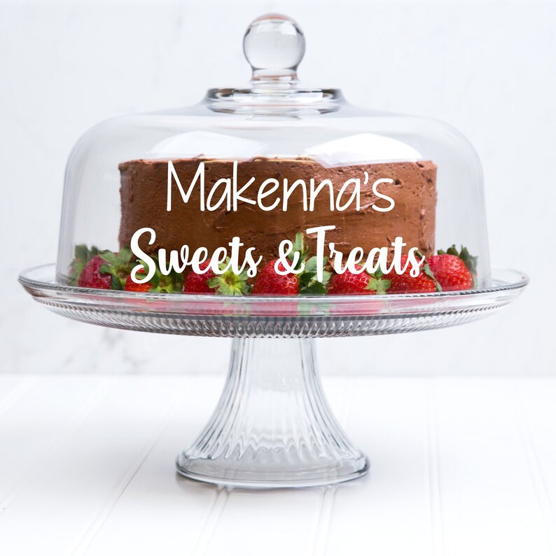 Personalized Glass Cake Stand Dome With Bridal Shower Gift Custom
