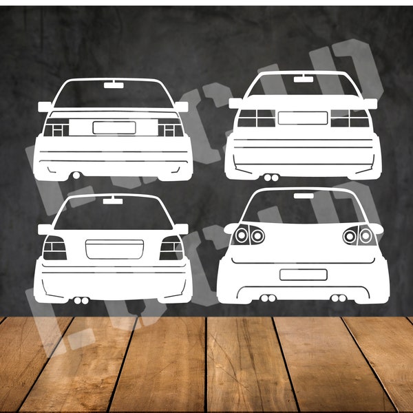 Abgesenkte Import Fahrzeuge dxf svg, Vinyl Decal Digital Download, Aufkleber dxf svg, CNC Plotter Lasergravierer, VW Mk3 Mk5 Jetta Golf GTI