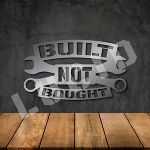 Gebouwd niet gekocht dxf svg, Wall Art Digitale Download, Toon Auto Plaque dxf, CNC plasma tafel waterjet laser graveur, Show Car Sign svg