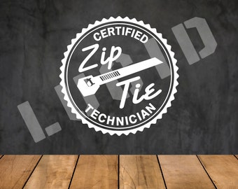 Zip Tie Technician dxf svg eps pdf, Vinyl Decal Digital Download, Sticker Clip Art dxf svg, CNC Plotter Banner Laser Engraver Sign Maker