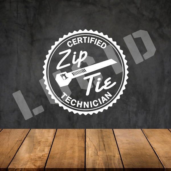 Zip Tie Technician dxf svg eps pdf, Vinyl Decal Digital Download, Sticker Clip Art dxf svg, CNC Plotter Banner Laser Engraver Sign Maker