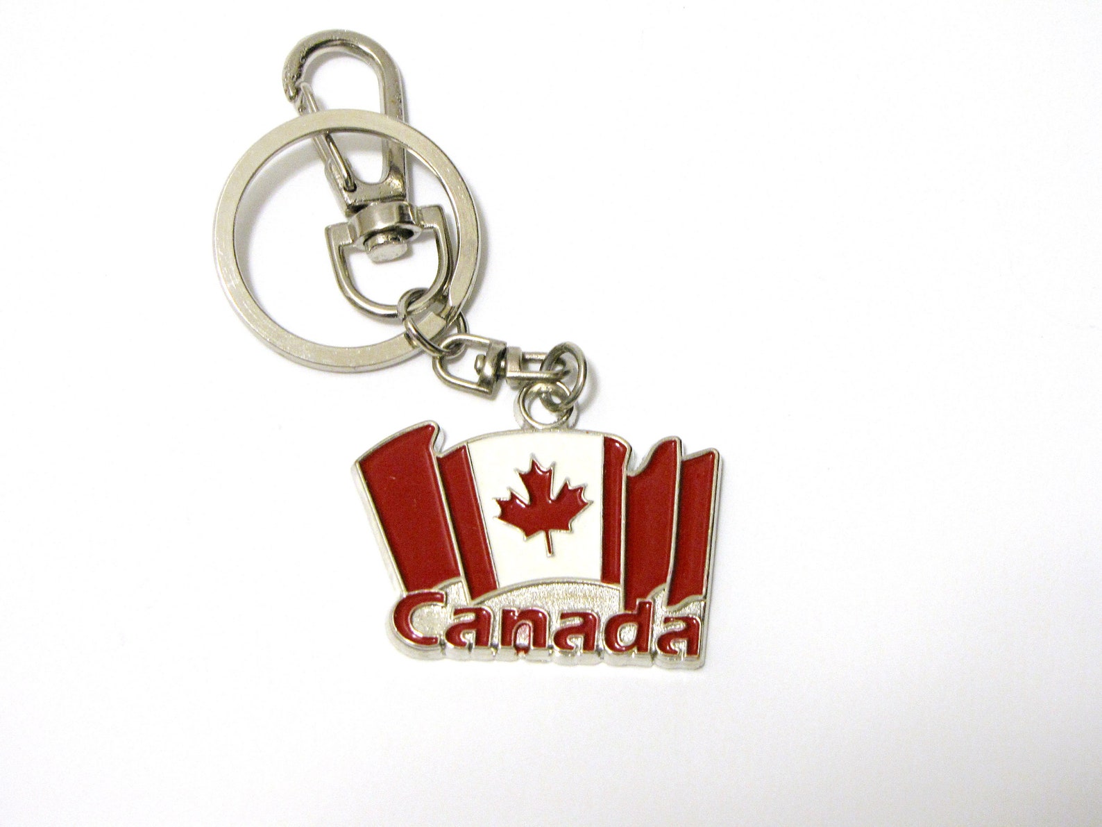 Canadian Flag Keychain Clip on Flag Keychain Oh Canada Maple Etsy