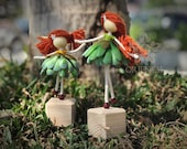 Succulent mom and daughter fairy doll, Succulent lover Miniature, No face doll, Succulent Ornament birthday gift, Mother gift