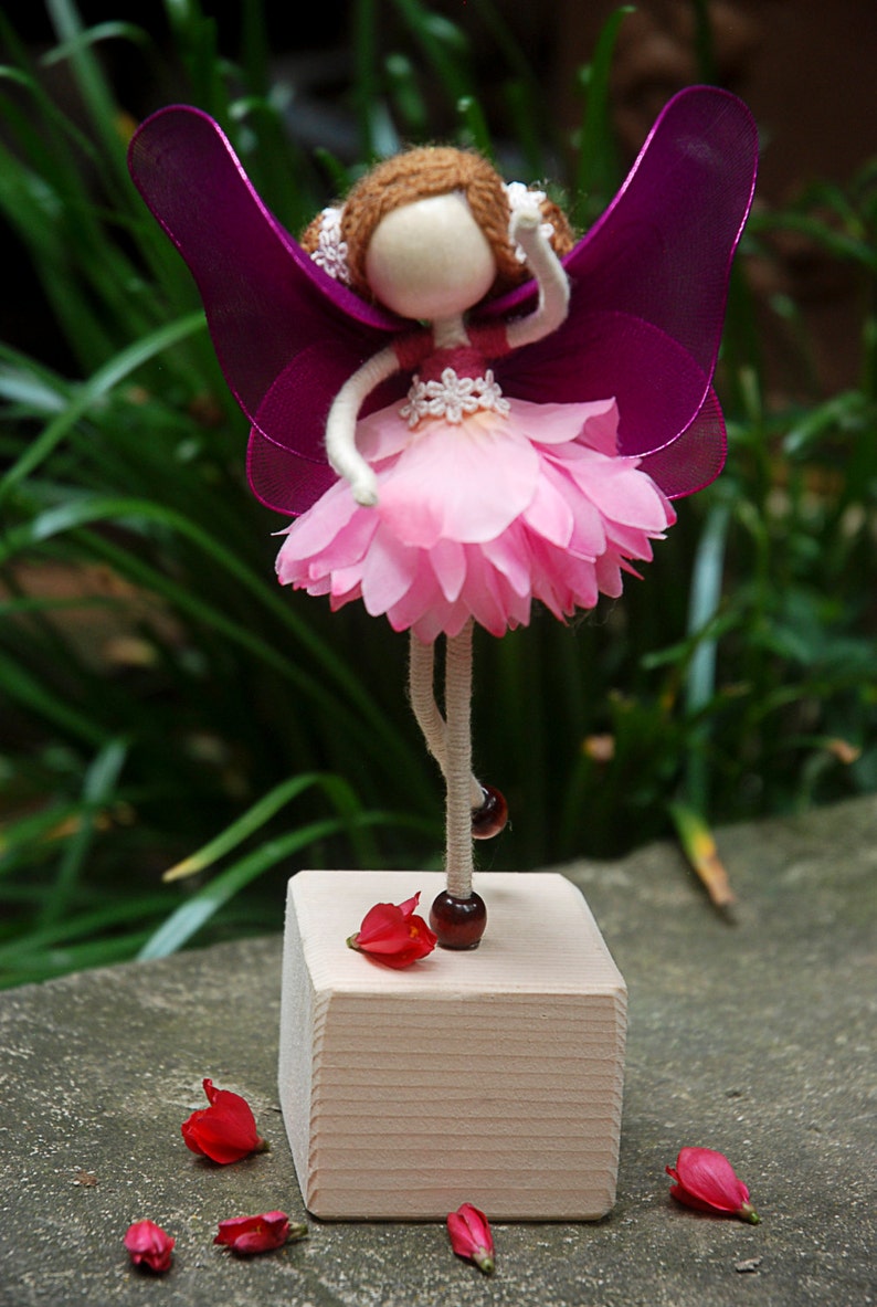 Purple Zinnia Flower Petal Doll Fairy Miniature No face | Etsy