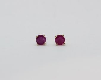 Natural Ruby Stud Earrings