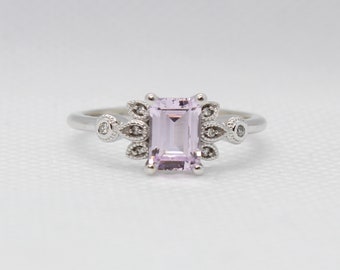 Pink Sapphire and Diamond Ring