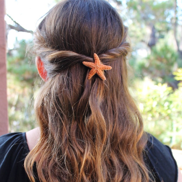 Small  Baja Starfish Hair Barrette, Starfish Hairclip, Mermaid Accessories, Beach Weddings