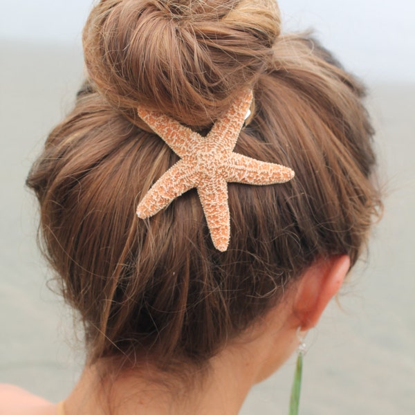 Baja Starfish Hair clip, Barrette or Pinch Clip, nautical hairclip, beach wedding, mermaid accessories halloween costume