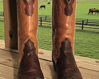 Men\'s Luskeys / Ryons Handmade Brown Leather Western Cowboy Boots- 11.5 D Luskey main image 4