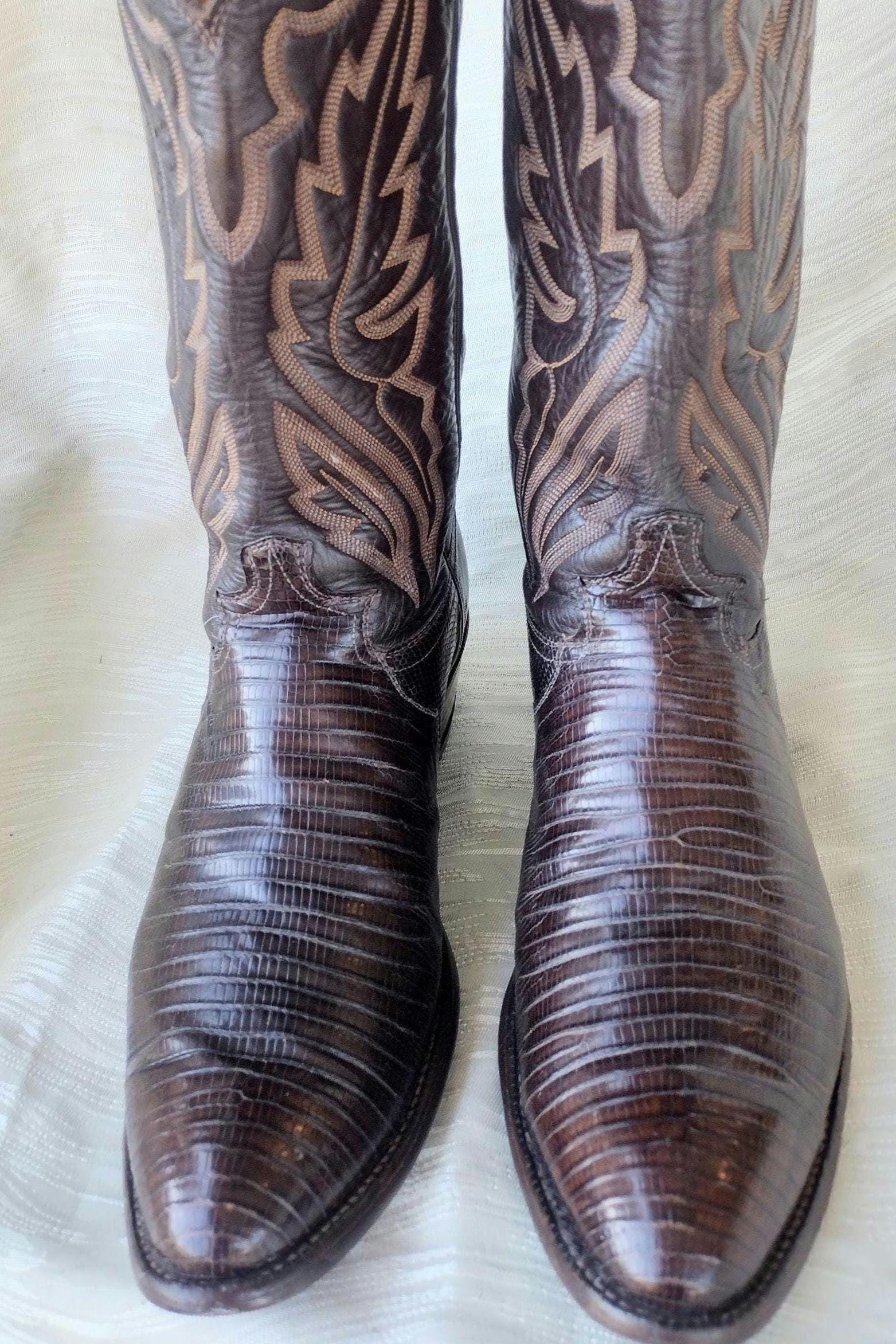 JUSTIN Brown Lizard Skin Leather Cowboy Boots Mens Size 10.5 D Style 8308 Amazon.com | Justin Boot Company Men`s Brown Rustic Lizard  main image 2