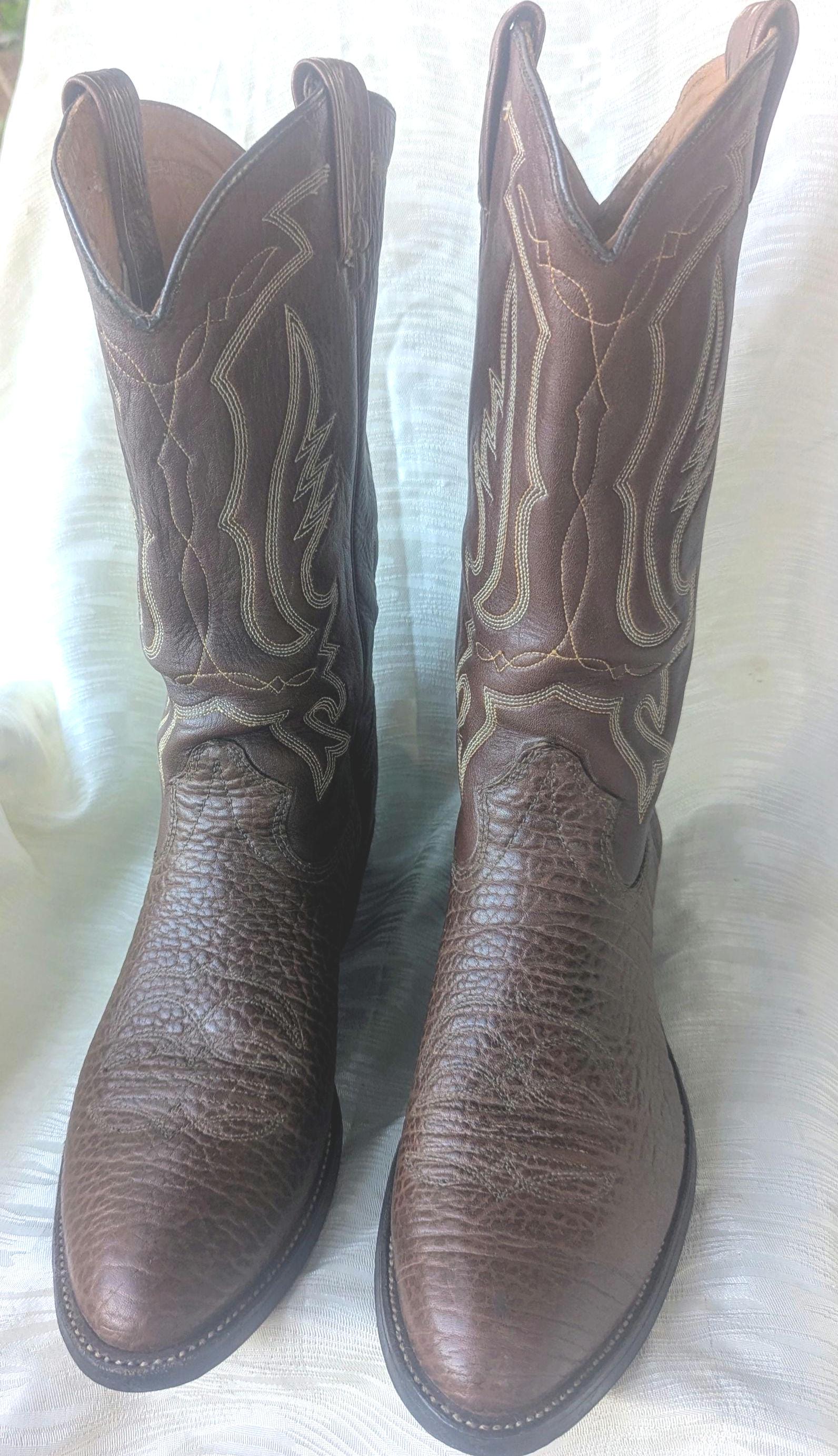 Texas Brand Mens Size 8.5 D Brown Leather Western Cowboy Boots F4A3E598-8825-4201-BA0F-  main image 2