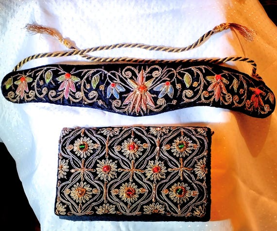 Evening Bag and Belt, Convertible Shoulder, Clutch, Zardosi  display picture 2