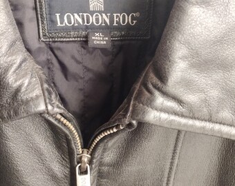 Men's Black Leather Jacket, Sz XL, London Fog, Winter Wear