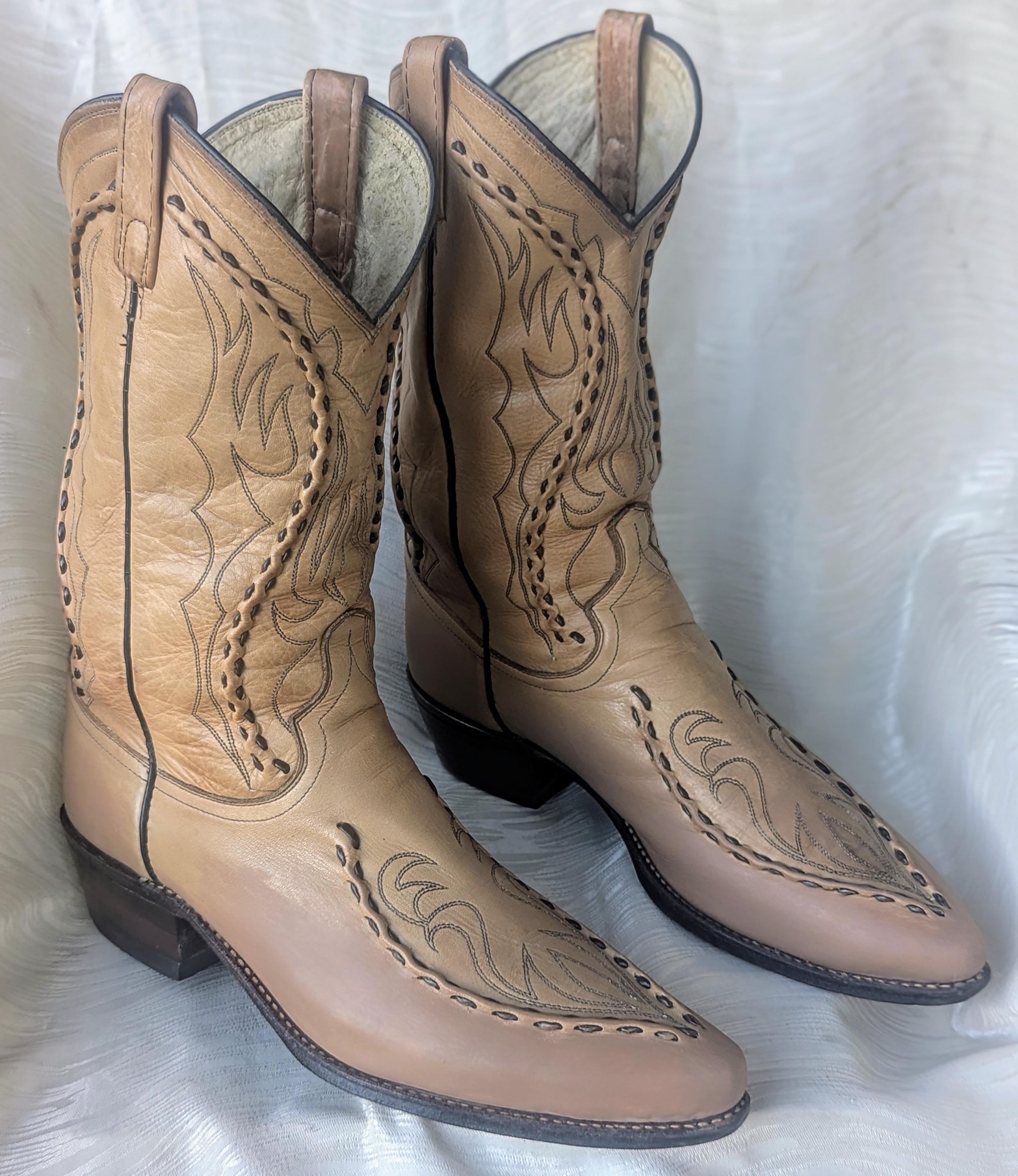 Dan Post Tan Leather Cowboy Boots sz11 Dan Post Womens Jocelyn Tan Leather 19in Cowboy Boots – The  main image 3