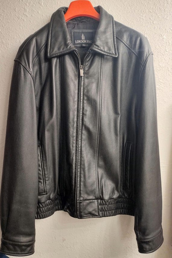 old londo fog leather wool blouson black