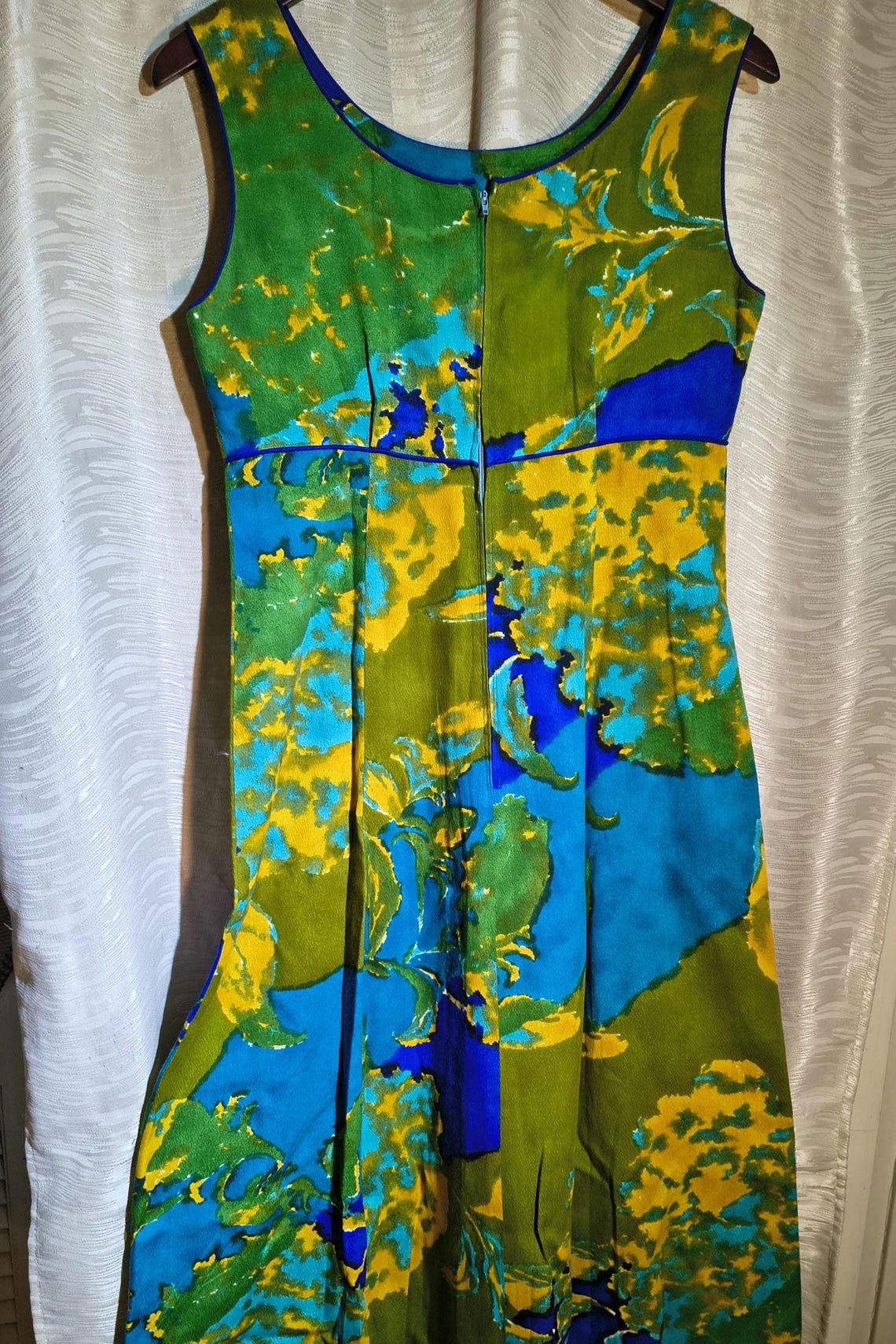 Kiyomoi Hawaii 1960s Vintage Muumuu Dress Size 14, Multicolored Empire ...
