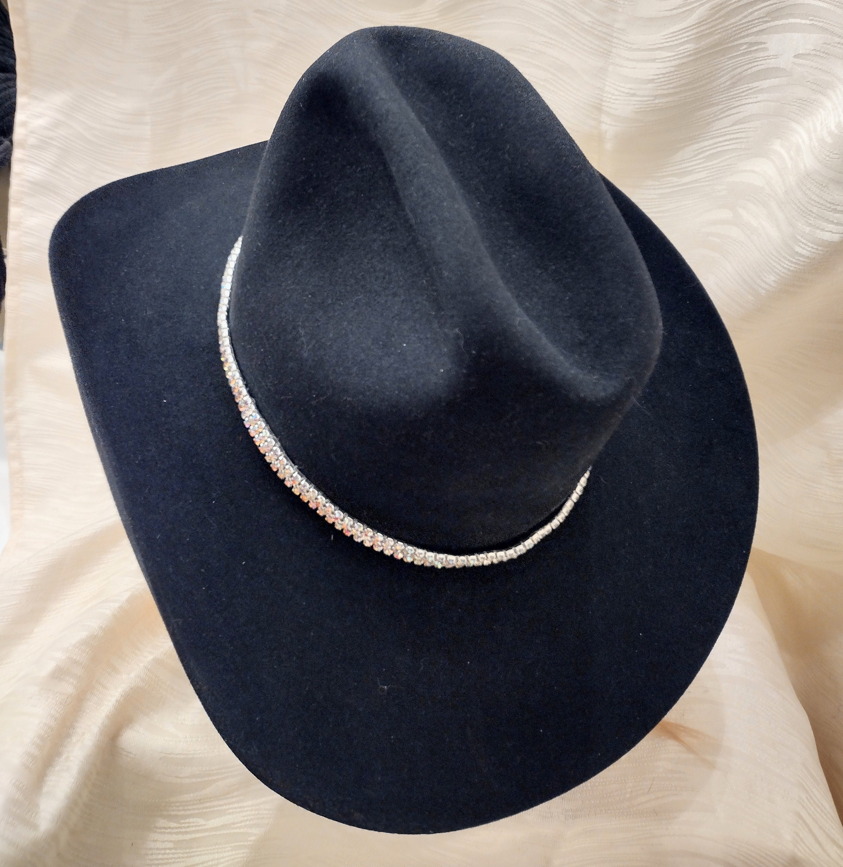 Chapeau De Cowboy Resistol The Roundup Noir 4X Castor - Taille 7 3/8 - 7 1/2, Occasion