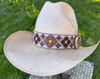 Casquette western vintage Stetson Roadrunner pour homme, 7 1/8, cowboy, paille, excellent état