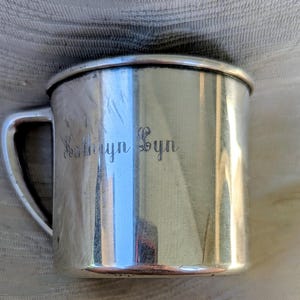 Antique Silverplate Baby Cup, Community, Engraved &quot;Kathryn Lyn&quot; 2.5&quot; Tall