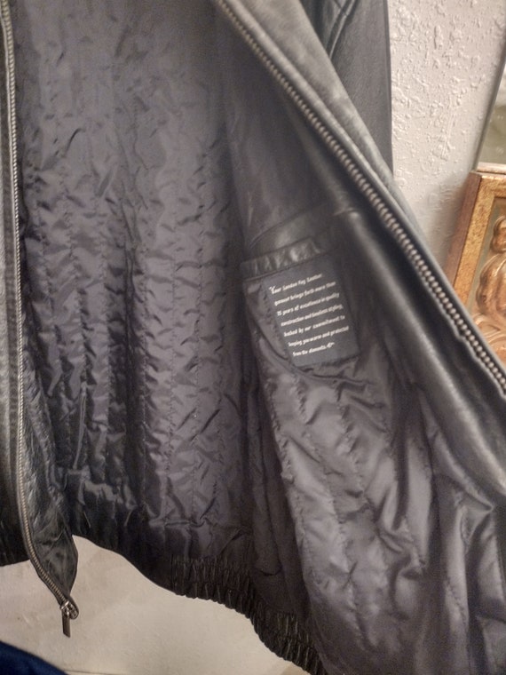 ジャケット・アウター old londo fog leather wool blouson black London Fog Leather Jacket Mens Vintage Black Insulated Moto