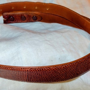 Women's Alexander Lizard Belt, Brown 28 Sm 1 1\8" W. Handcrafted, Superb Vintage Condition! Add your own buckle. image 4