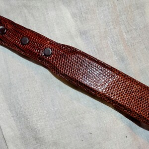 Women's Alexander Lizard Belt, Brown 28 Sm 1 1\8" W. Handcrafted, Superb Vintage Condition! Add your own buckle. image 8