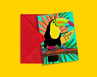 Toucan Do it Greetings Card Affirmation Card Rainbow A6 Size Encouragement