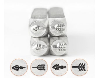 Arrows Metal Design Stamp Set 4pcs - 6mm | ImpressArt Metal Stamps | Design Stamp Set Arrows | Southwestern Design Stamps