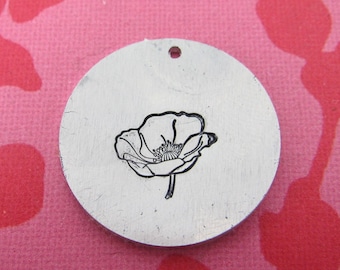 Mr Poppy Metal Design Stamp - 10mm | Metal Stamping Poppy Stamp | Remembrance | Metal Design Stamp