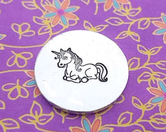 Unicorn Metal Design Stamp - 10x14mm | Metal Stamping Unicorn Stamp | Cute Kawaii Unicorn Stamp | Metal Design Stamp