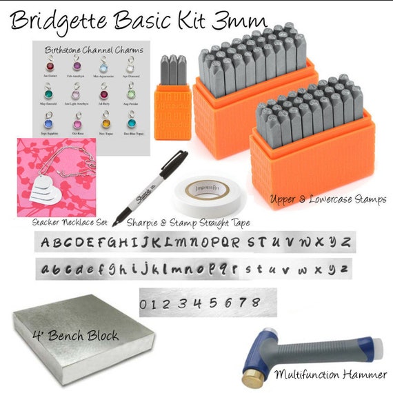 Metal Stamping Comprehensive Basic Bridgette Starter Kit 3mm Metal Stamping  Starter Kit Beginners Set Hand Stamping Impressart 