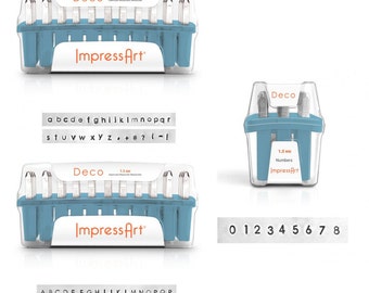 ImpresArt Deco Uppercase or Lowercase or Numbers 3mm Standard  | Metal Stamping Font |  Hand Stamping Letter Set |  ImpressArt Deco