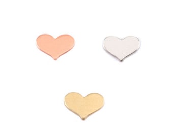 Classic Heart Solderable Accents | Beaducation Solderable Charms Accents 24g - Pack of 5 | Please Select Metal Silver, Brass, Copper
