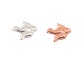 Dove 3D Solderable Accents | Beaducation Solderable Charms Accents 24g - Pack of 5 | Select Metal - Sterling Sterling Silver, Copper