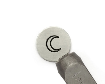 9.5mm or 6mm Moon Signature Metal Design Stamps for Stainless Steel | ImpressArt Metal Stamps | Design Stamp Set Moon