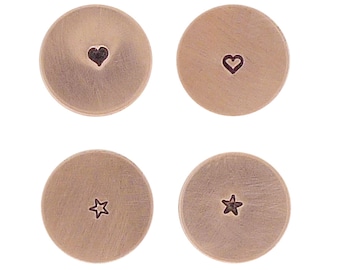 1.5mm Heart, Star Metal Design Stamp | Solid Heart Star Outline Heart Star | Love wedding Stamp | Metal Stamping Urban Beader