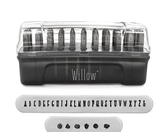 Metal Stamping Letter Set Willow Signature Uppercase or Lowercase or Numbers 4mm | ImpressArt | Hand Stamping | DIY jewellery Stainless